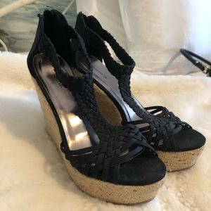 Missimo Supply Co. Black T-Strap Wedges